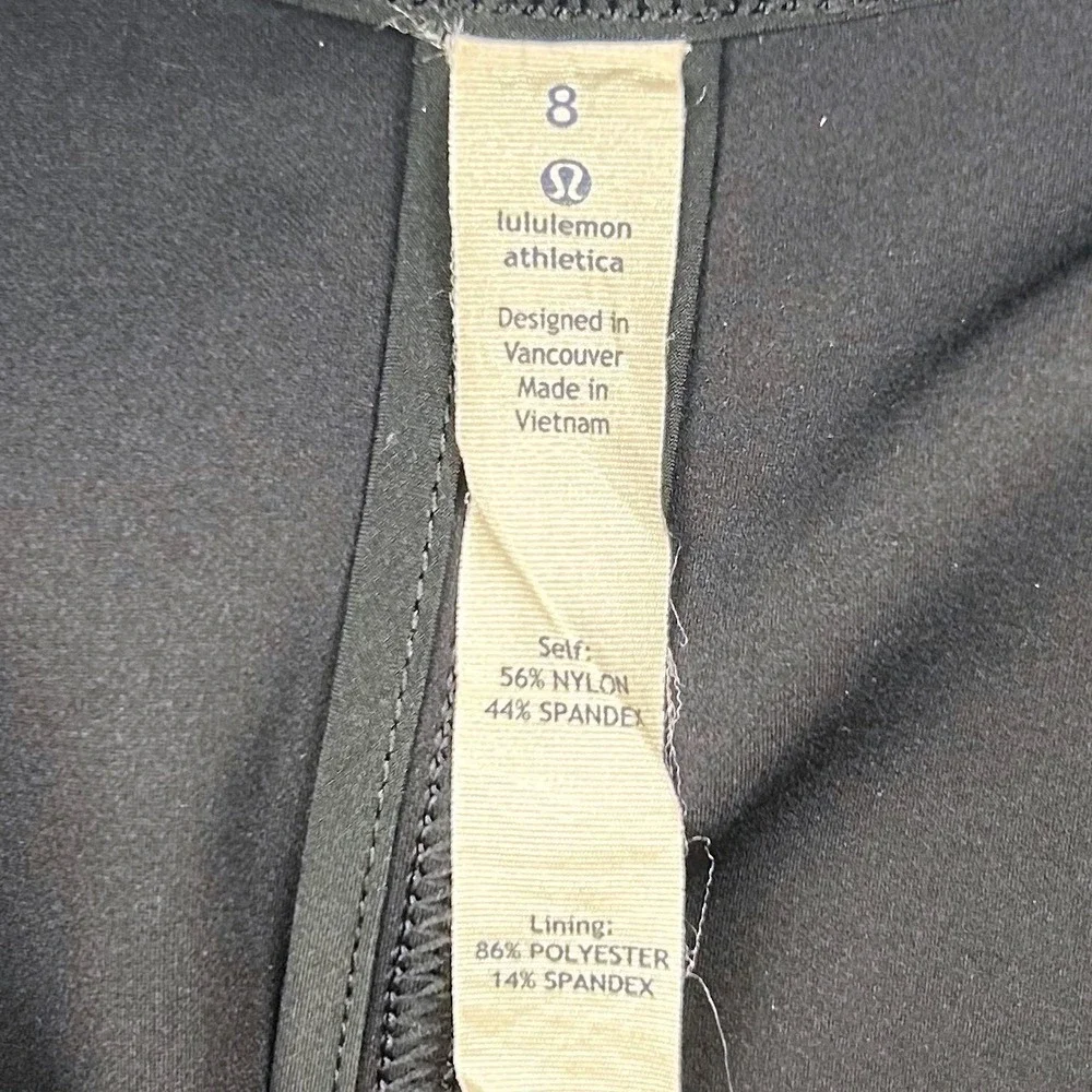 Lululemon Athletica Black Athletic Mini Skirt Size 8 Zipper Pocket Activewear - Picture 4 of 7